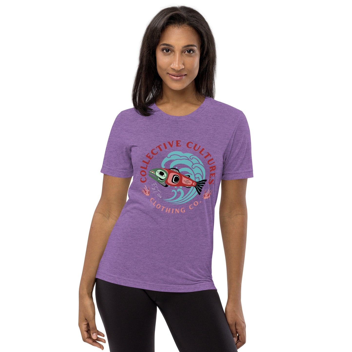 Surf'n Salmon Unisex Tee - Dark
