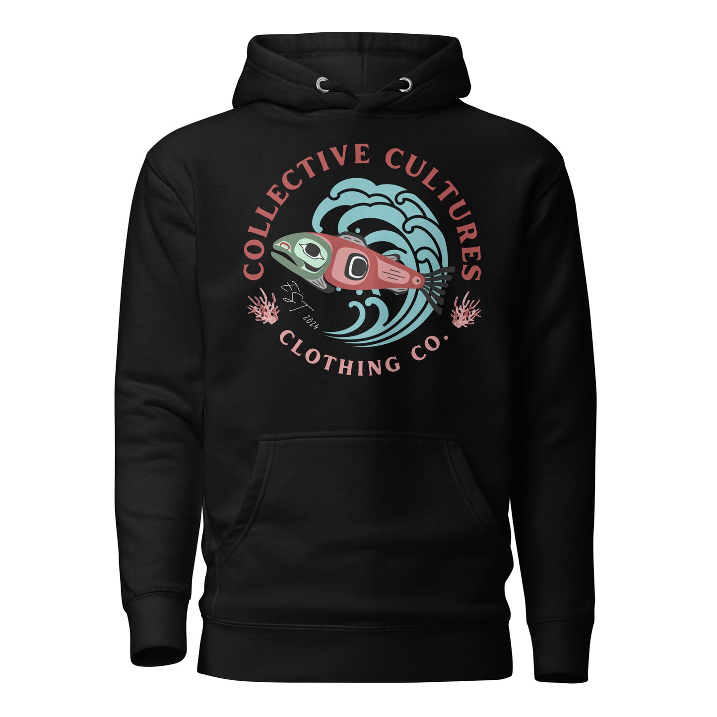 Surf'n Salmon Unisex Hoodie - Dark