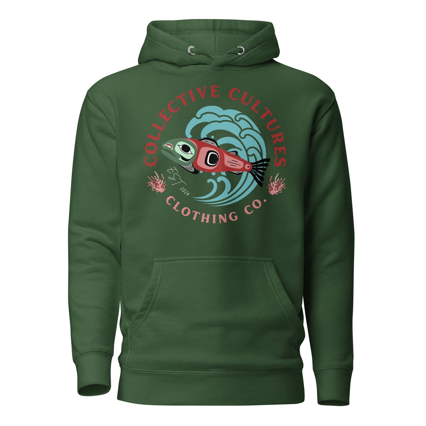 Surf'n Salmon Unisex Hoodie - Dark