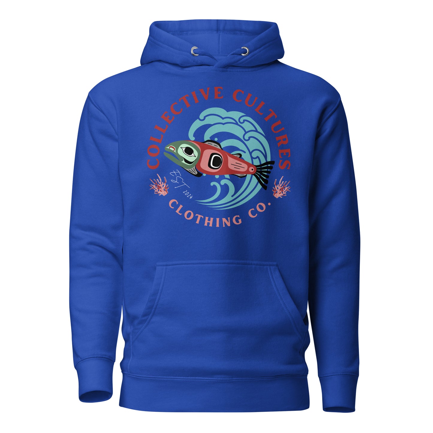 Surf'n Salmon Unisex Hoodie - Dark