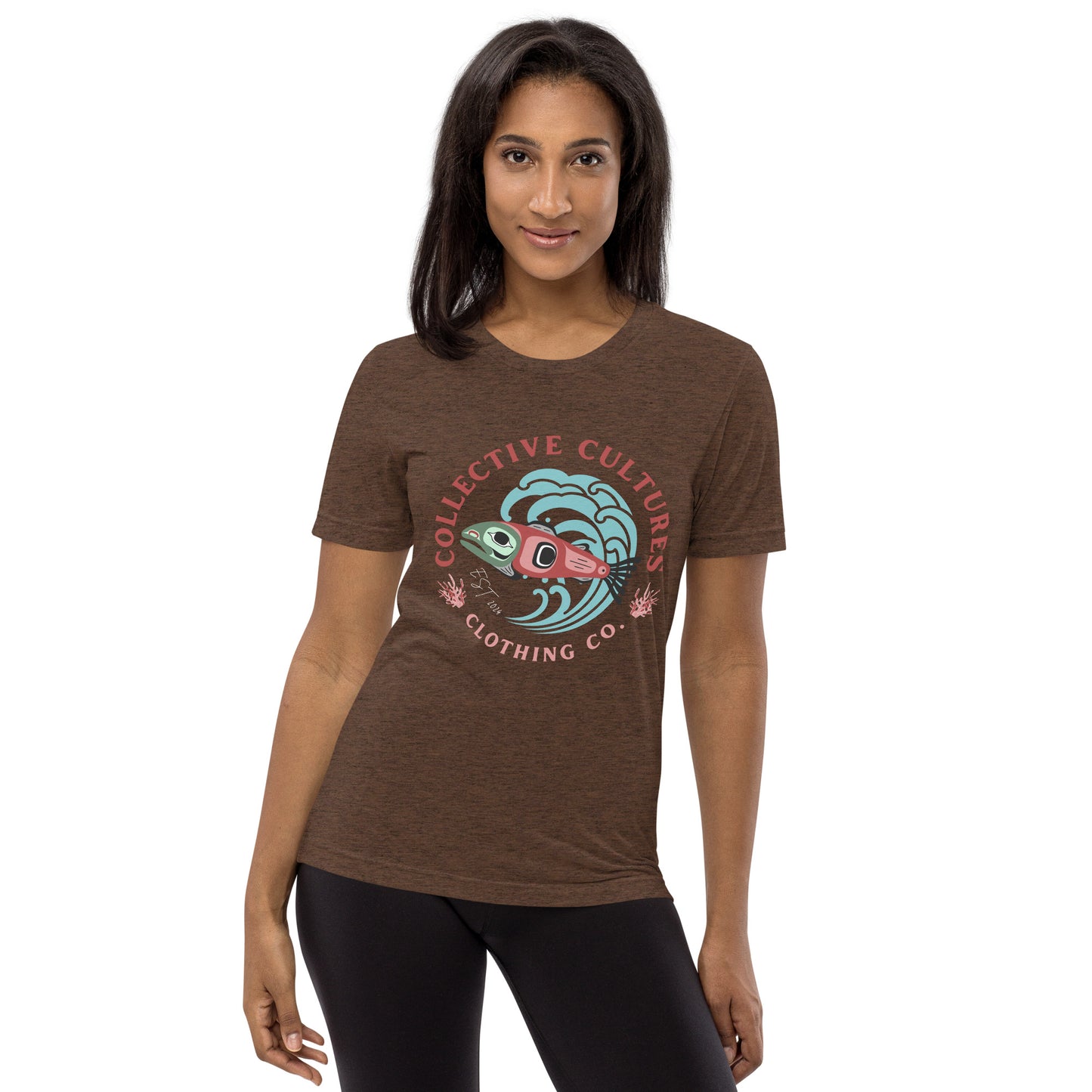 Surf'n Salmon Unisex Tee - Dark