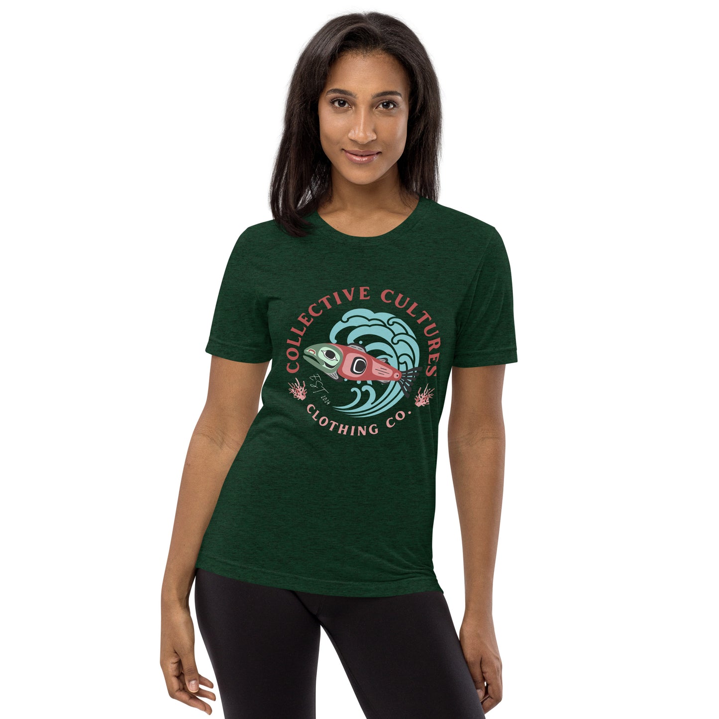 Surf'n Salmon Unisex Tee - Dark