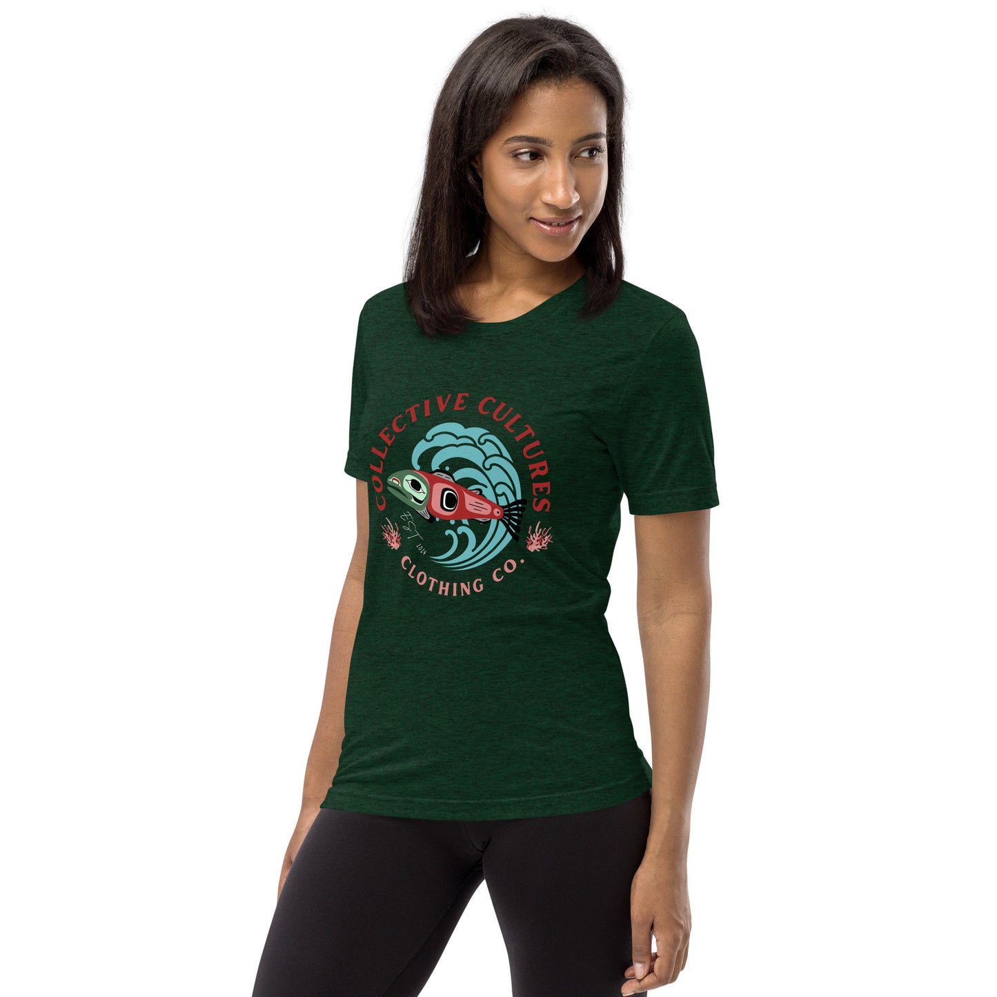 Surf'n Salmon Unisex Tee - Dark