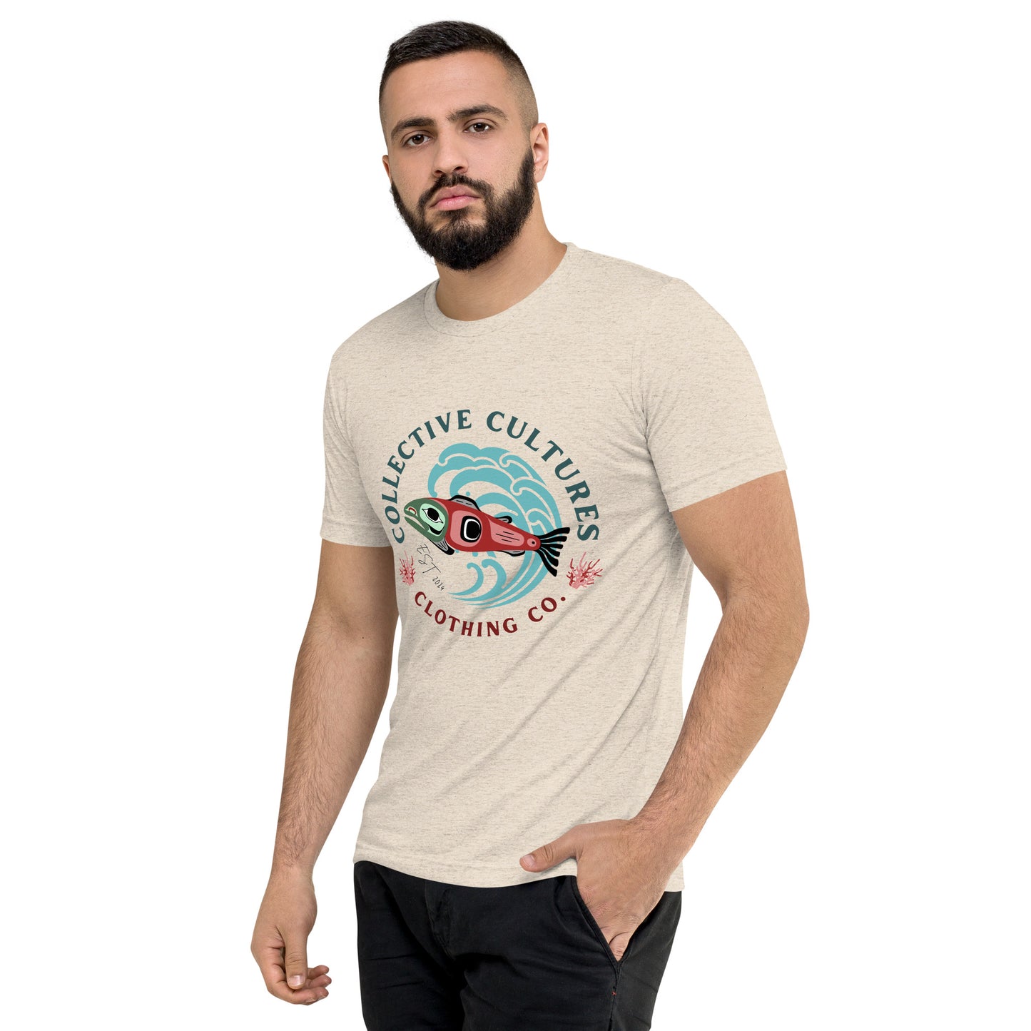 Surf'n Salmon Unisex Tee - Light