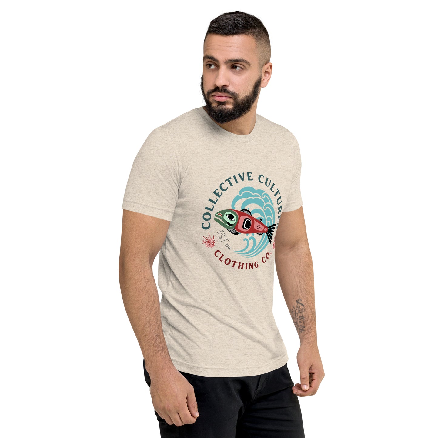 Surf'n Salmon Unisex Tee - Light