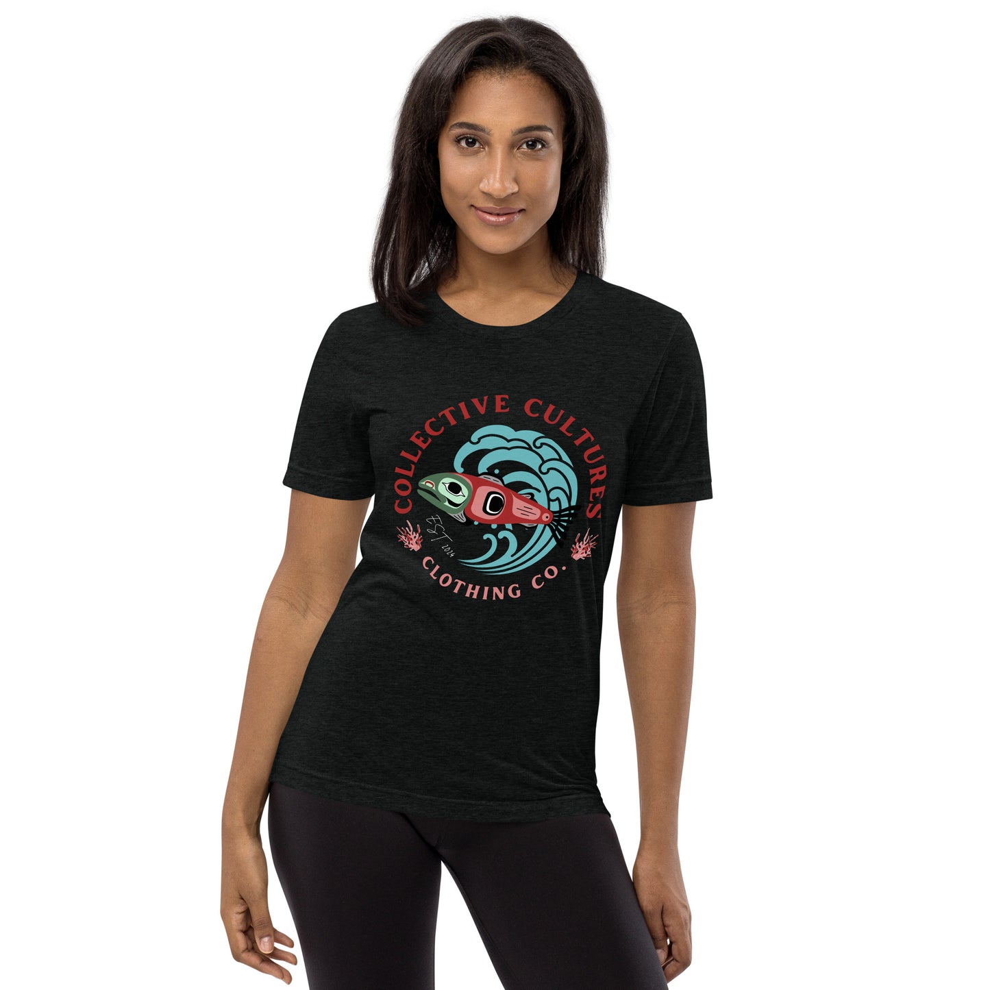 Surf'n Salmon Unisex Tee - Dark