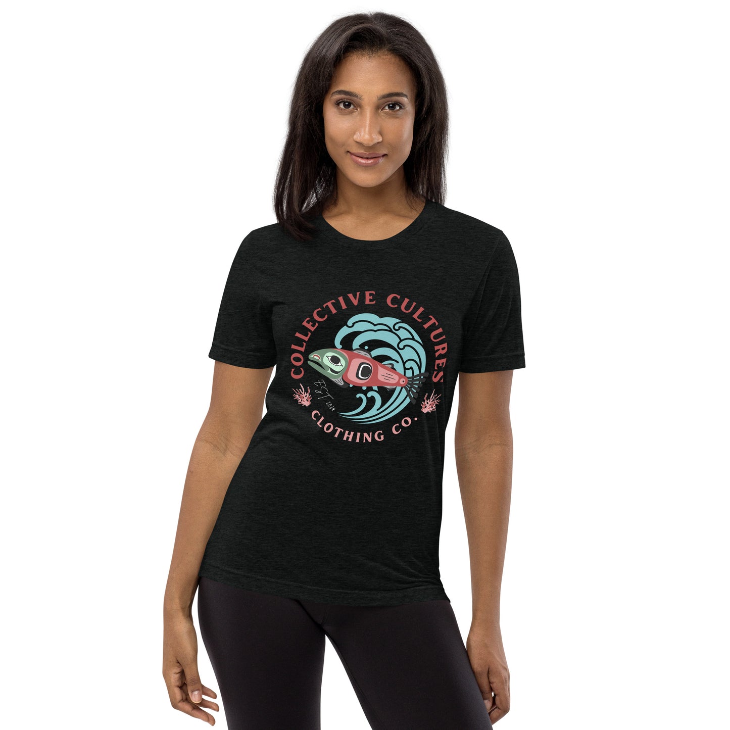 Surf'n Salmon Unisex Tee - Dark