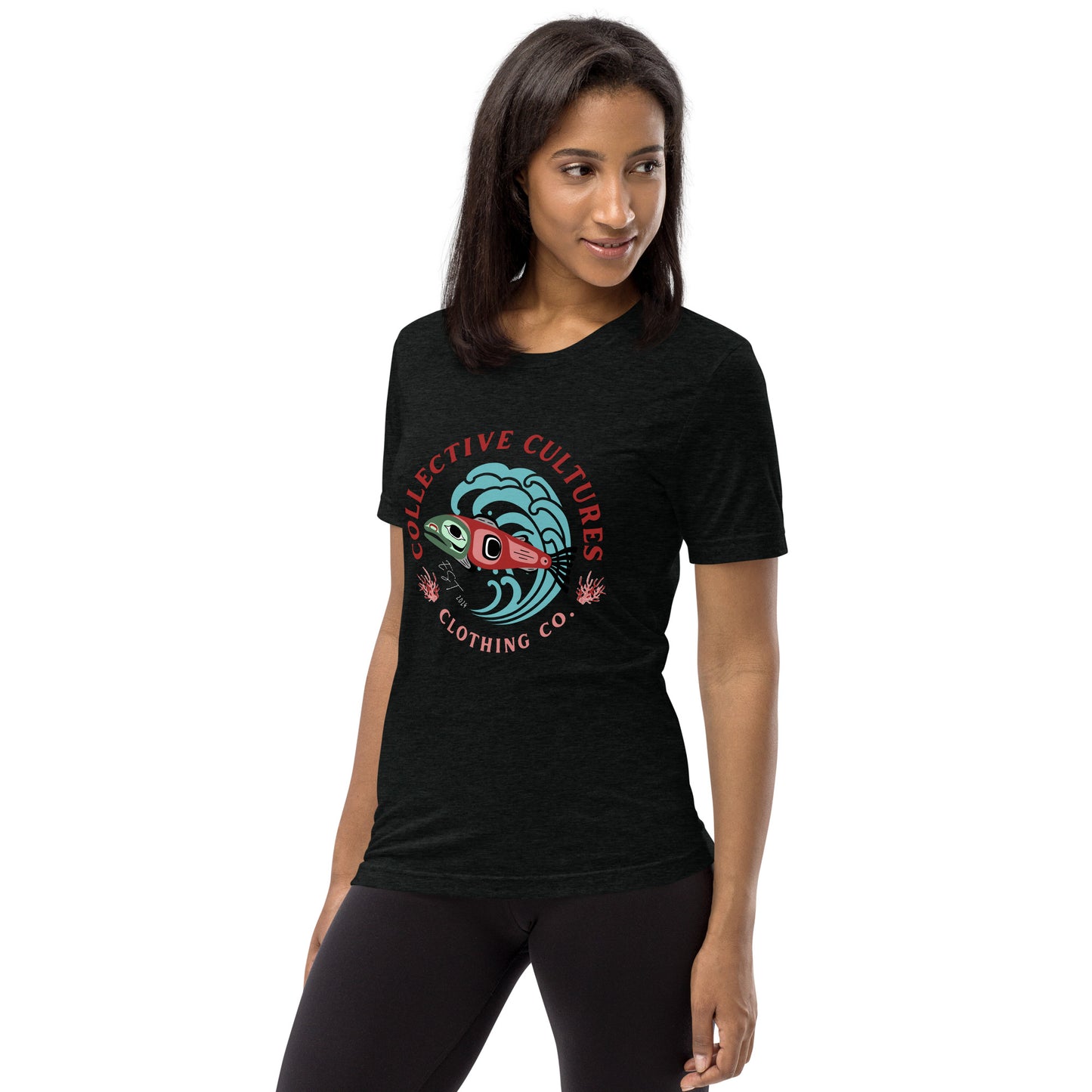 Surf'n Salmon Unisex Tee - Dark