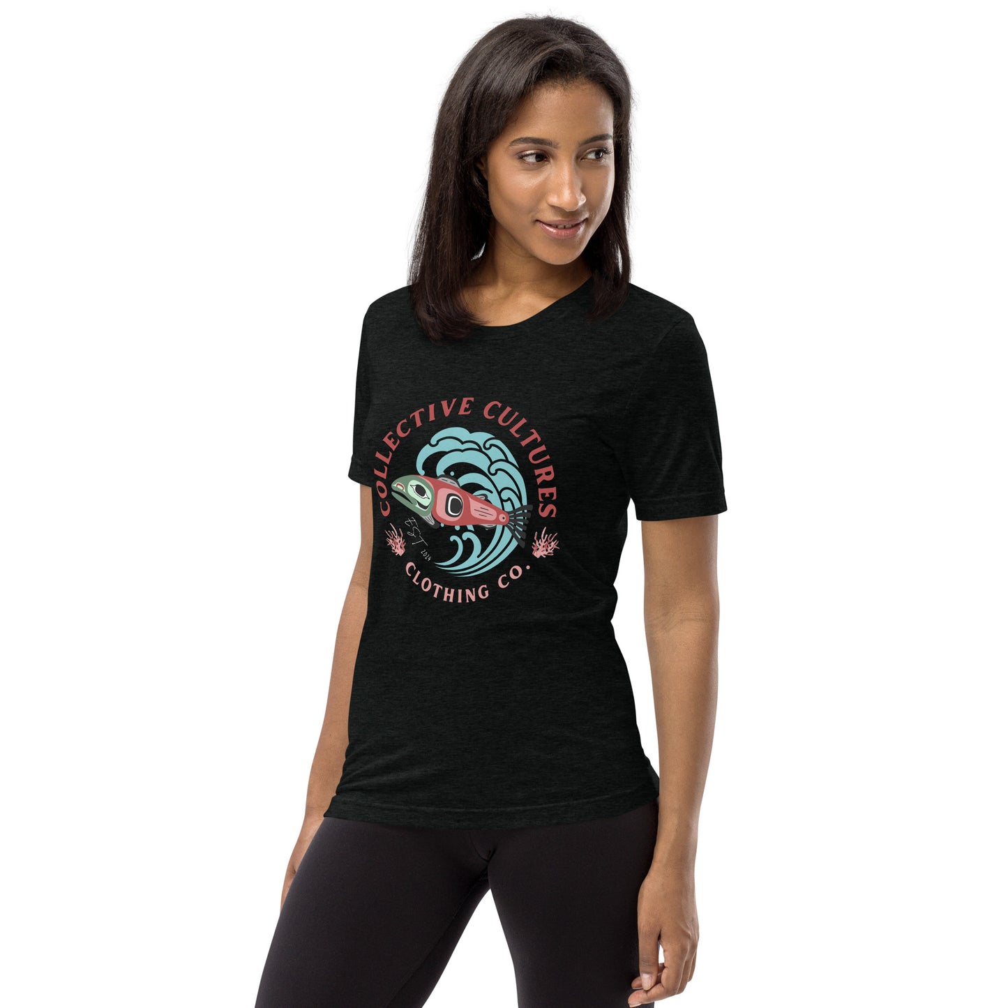 Surf'n Salmon Unisex Tee - Dark