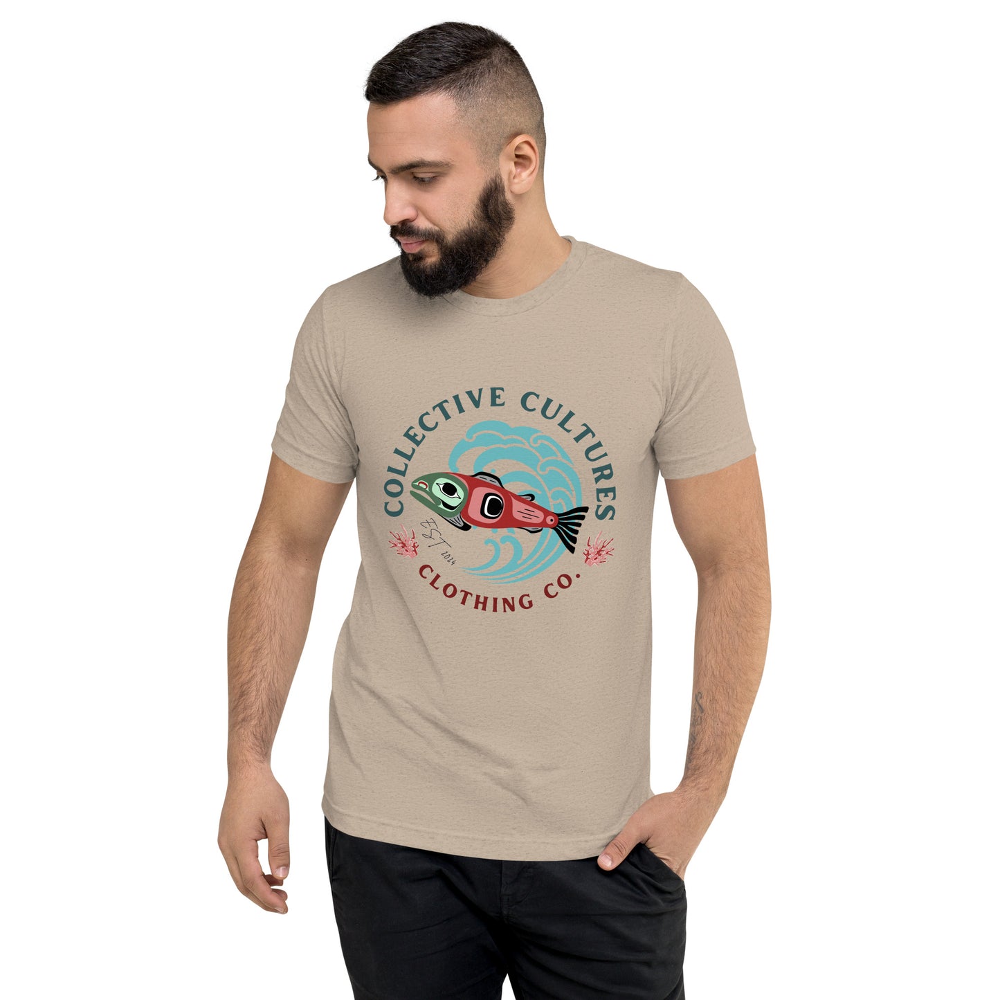 Surf'n Salmon Unisex Tee - Light