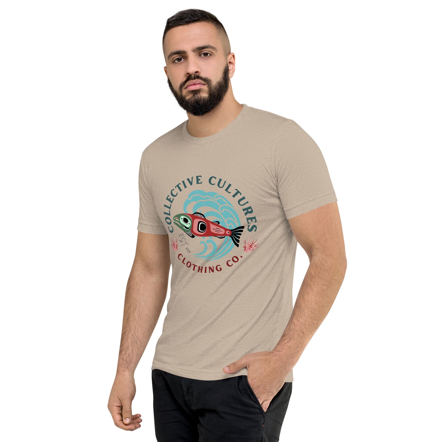 Surf'n Salmon Unisex Tee - Light