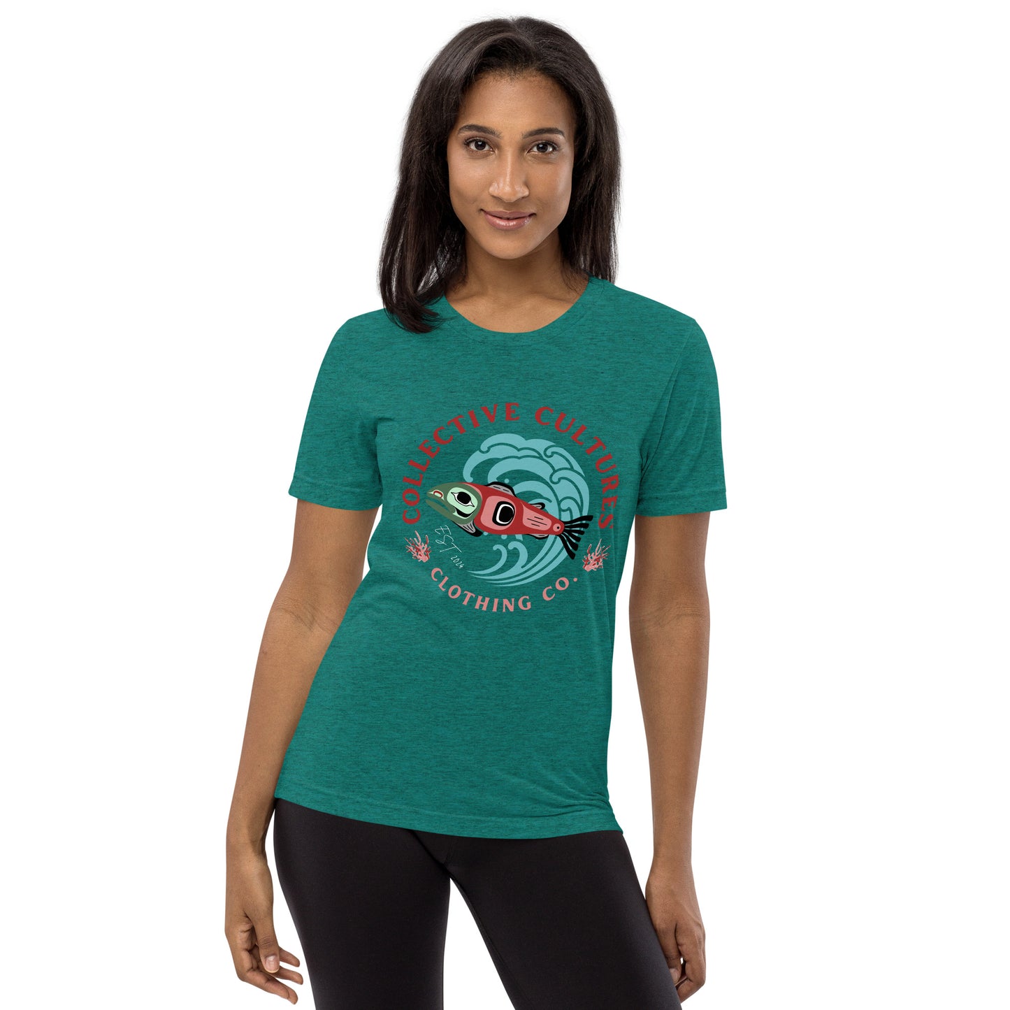 Surf'n Salmon Unisex Tee - Dark