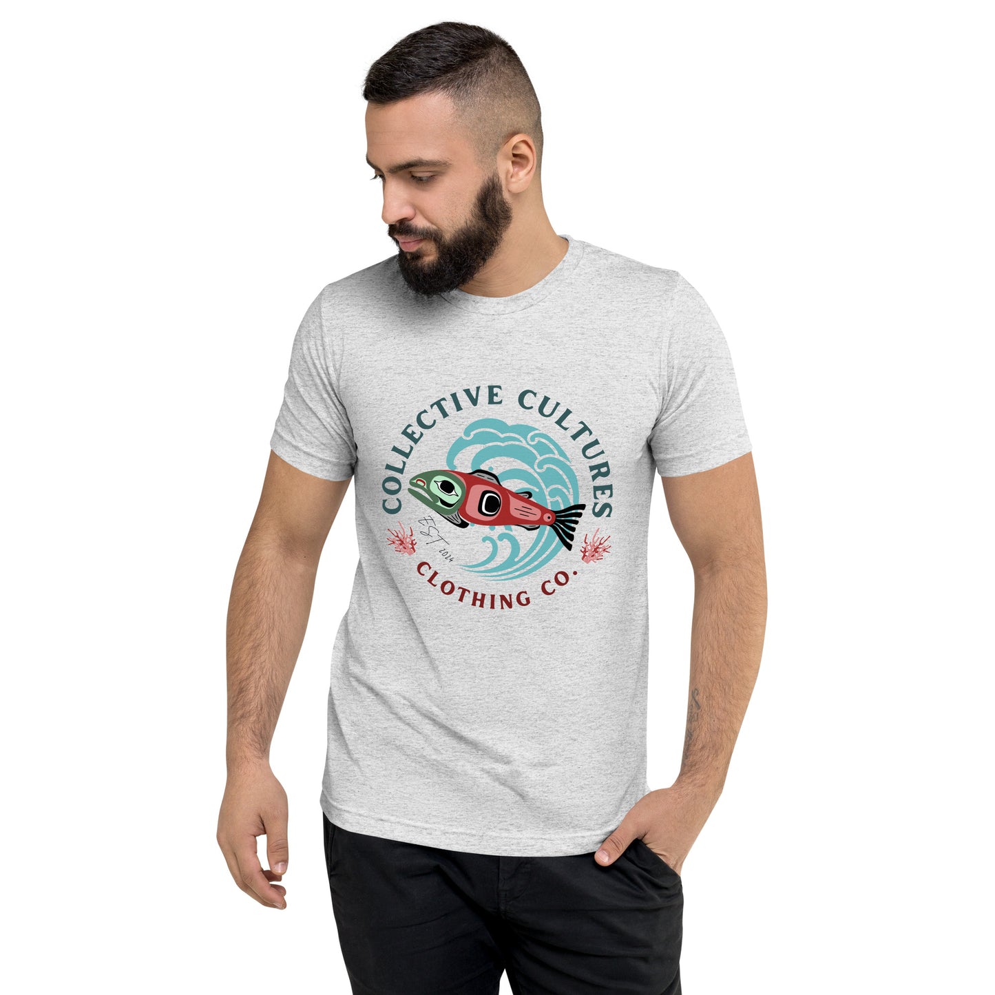 Surf'n Salmon Unisex Tee - Light