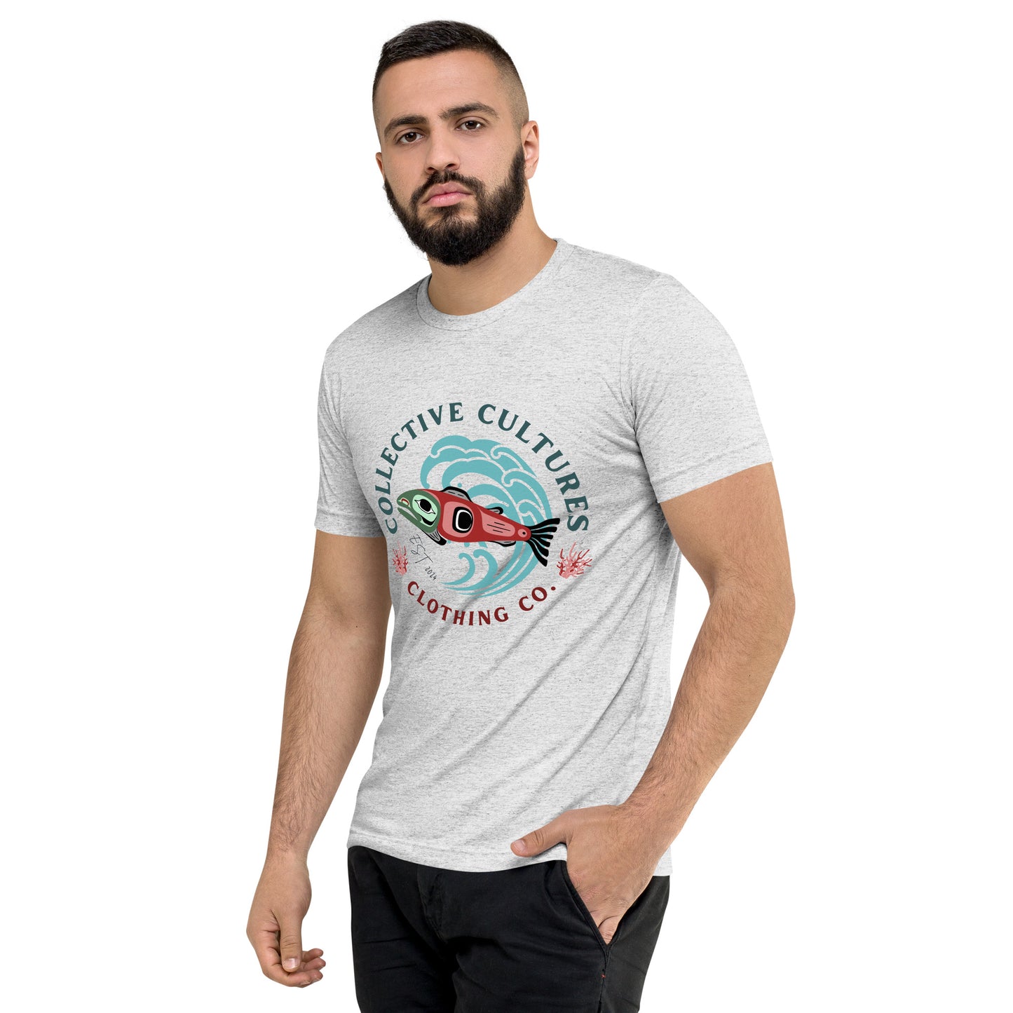 Surf'n Salmon Unisex Tee - Light