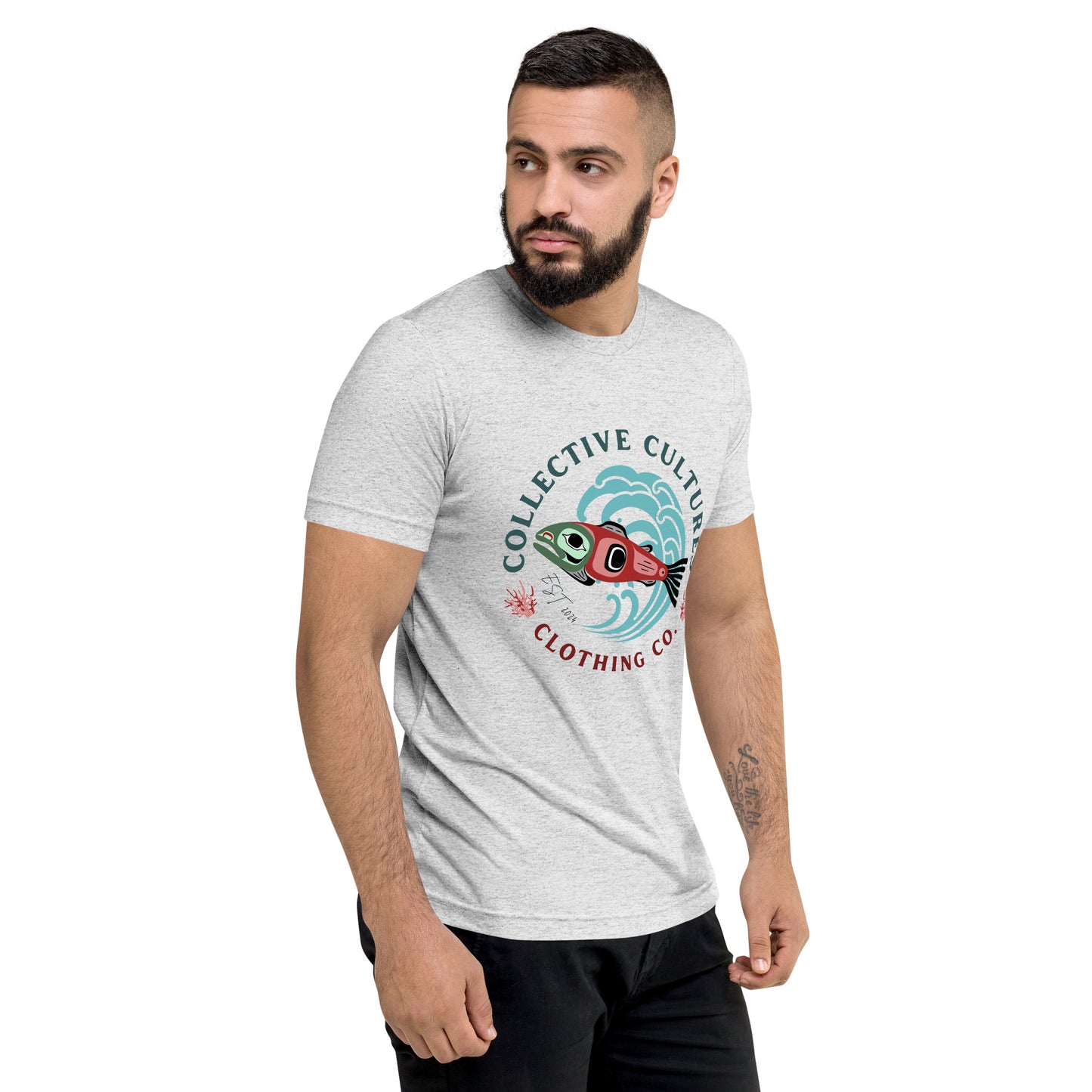 Surf'n Salmon Unisex Tee - Light